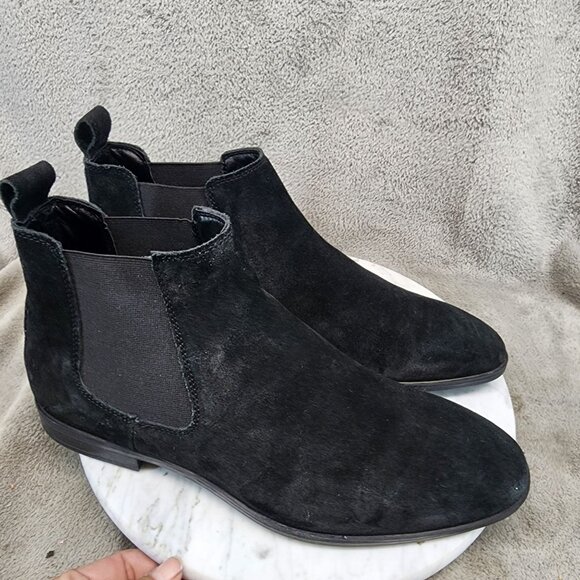  Shoes Mens Size 9 Black Leather Chelsea Ankle Boots *GUC* main image 6